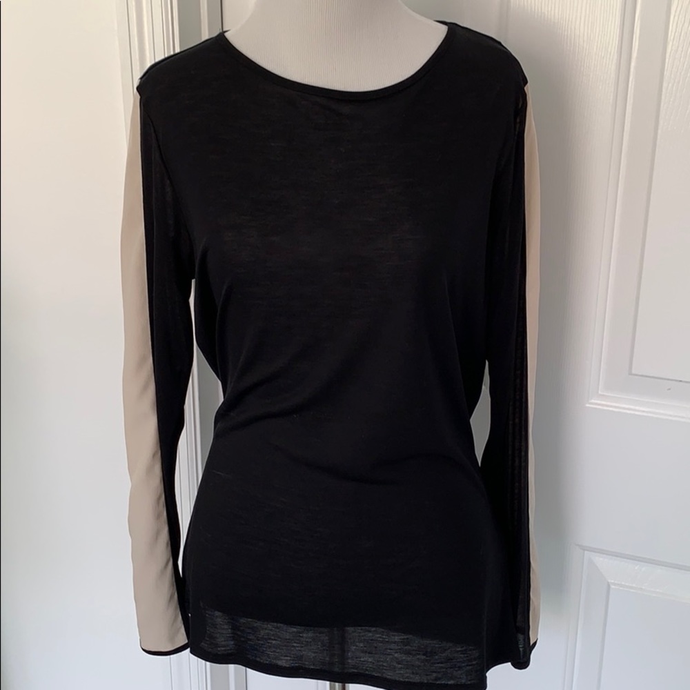 Ted Baker Black Blouse w/Blush Sleeve